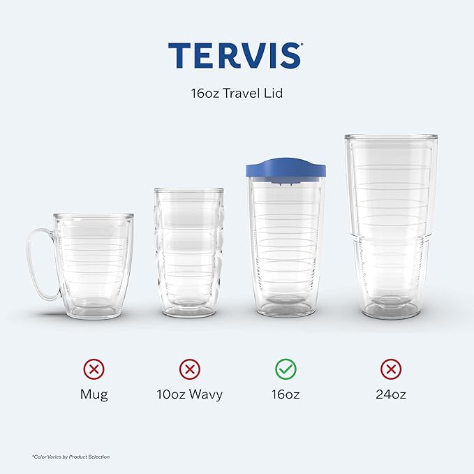 Tervis Travel Lid Made in USA Double Walled Insulated Tumbler Travel Cup Keeps Drinks Cold & Hot, Fits 16oz Tumblers, Citrus Sunrise