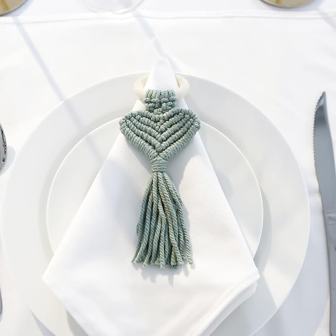 Hanging Handmade Weaving Love Pendant Car Ornament Modern Home Decoration Accessories Hanging Pendant for Bedroom Nursery Room (Green)