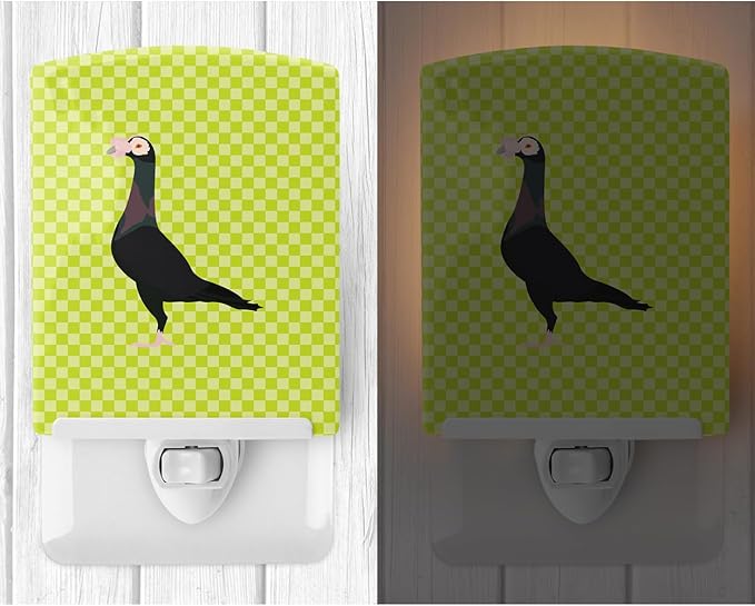 Caroline's Treasures BB7771CNL English Carrier Pigeon Green Ceramic Night Light Compact, UL-Certified, Ideal for Bedroom, Bathroom, Nursery, Hallway, Kitchen, 6x4x3, Multicolor