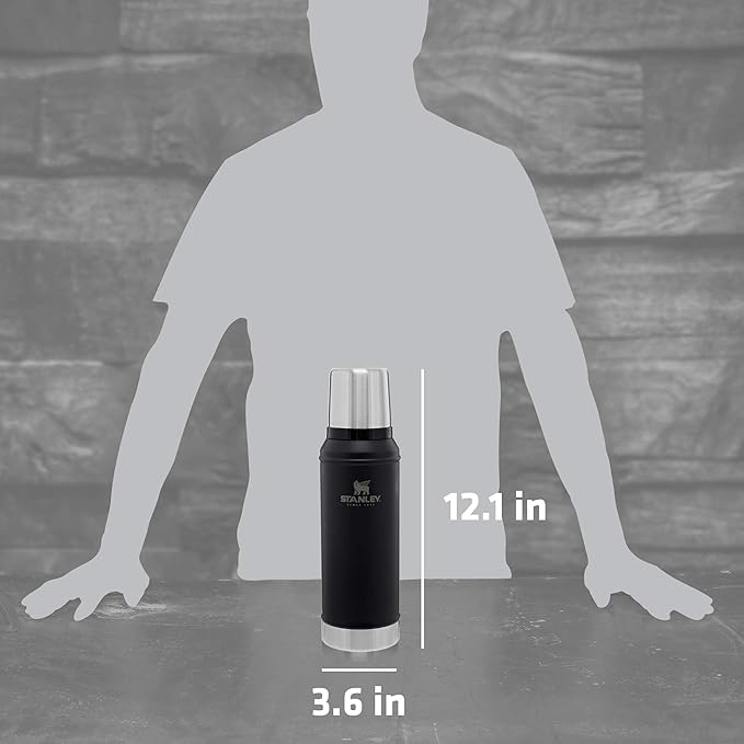 Stanley Classic Vacuum Insulated Wide Mouth Bottle -BPA-Free 18/8 Stainless Steel Thermos for Cold & Hot Beverages