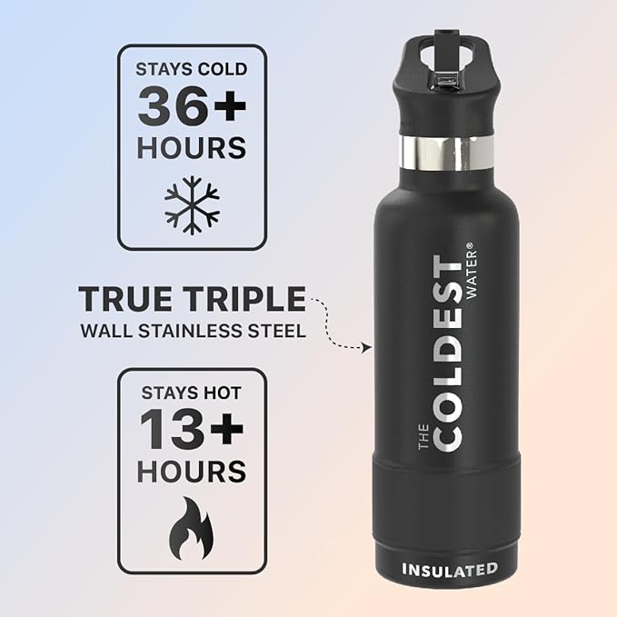 COLDEST Kids Water Bottle for School - 12 oz (Straw Lid), Insulated Stainless Steel Reusable Leak-Proof for Girls, Boys