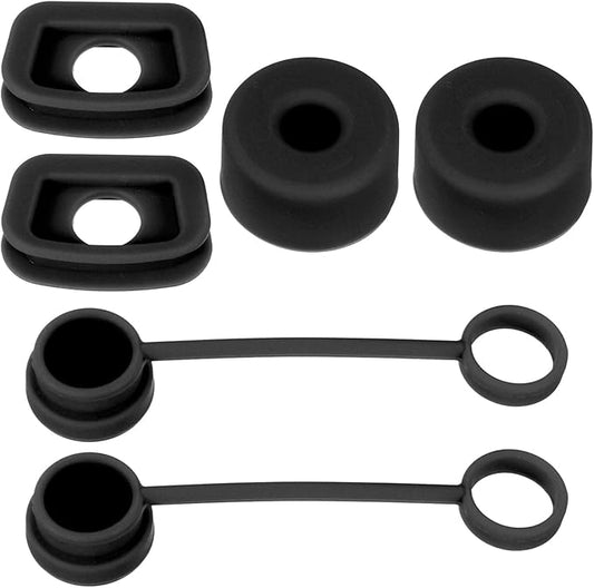 PATIKIL Silicone Spill Stopper for Straw Cup 1.0 40oz/ 30oz, Set of 6 Tumbler Accessories Including 2 Straw Cover Cap, 2 Square Spill Stopper and 2 Round Leak Stopper, Black