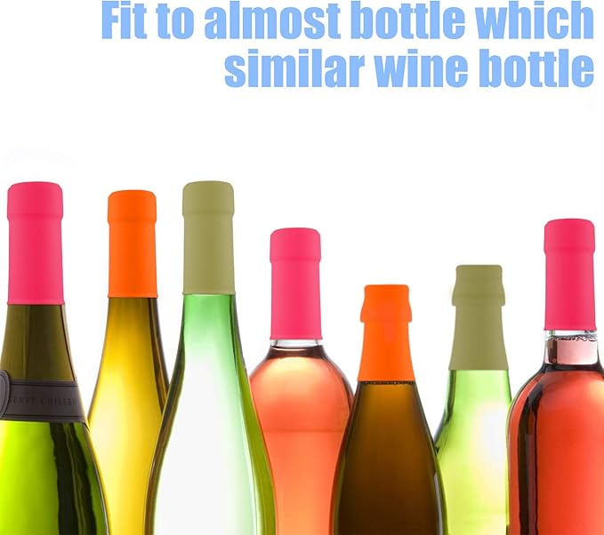 Wine Stopper - Wine Bottle Cap Reusable Wine and Beverage Bottle Stopper for Wine Lover - Novelty Wine Gift Set for Christmas Housewarming Adult Party (8 Pcs/Set)