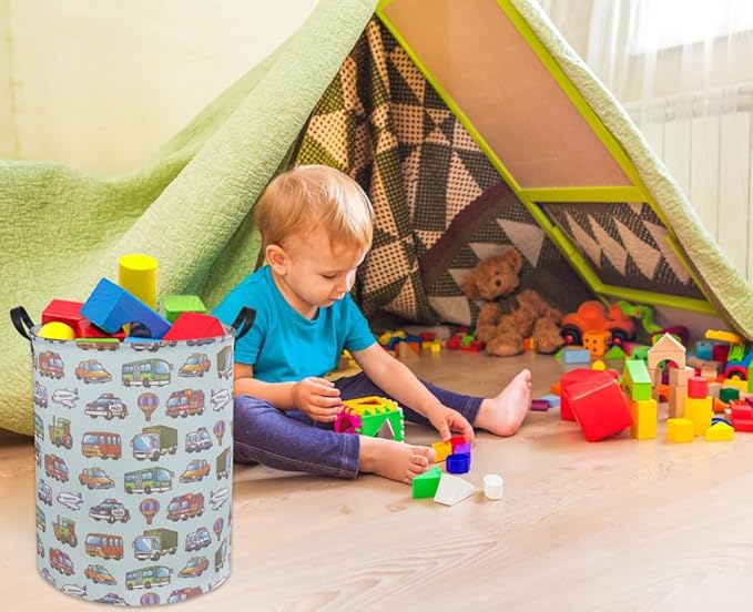 Car Kids Laundry Basket Kids Hamper Car Toy Storage Bin for Boys Room Decor Nursery Hamper Gift Baskets for Bedroom Bathroom(Car)