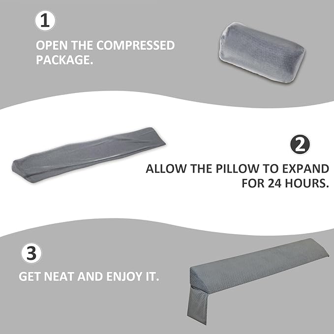 Wedge Pillow for Headboard - King Size Bed Wedge Pillow Headboard, Bed Wedge Gap Filler, Pillow Wedge for Headboard Gap - Fill The Gap (0-8") Between Headboard and Mattress (76"x10"x6")