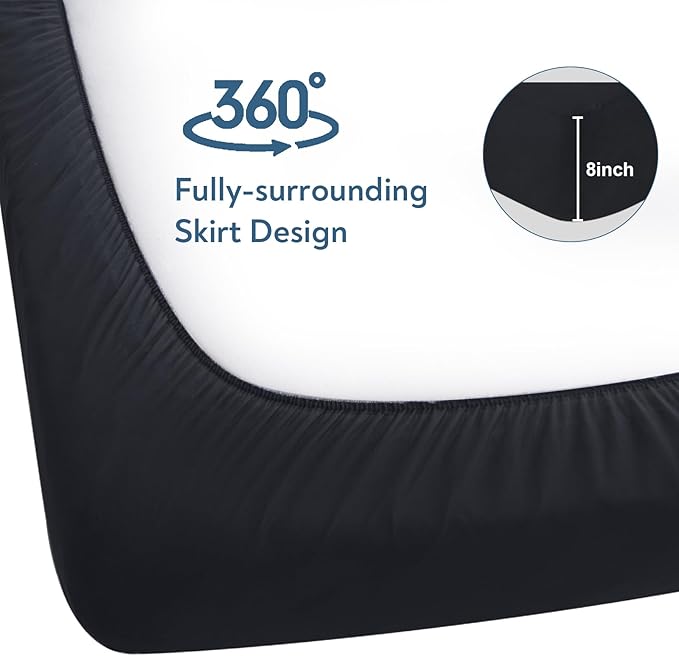 Waterproof Crib Sheets for Boys 2 Pack, Fitted Baby Crib Sheet Neutral 52" x 28" for Standard Crib and Toddler Bed Mattress, Soft and Breathable Kid Toddler Sheets for Boys or Girls, Black