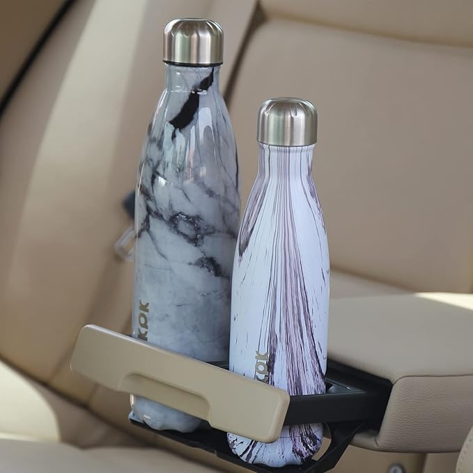 BJPKPK Teakwood Graphics Stainless Steel Metal Double Wall Insulated Water Bottle 17 oz Cola Shape Sports Travel Cold Thermal Water Bottles