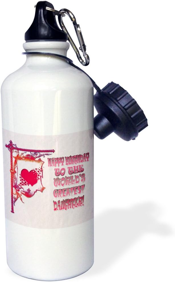 3dRose Happy Birthday to the worlds greatest Daughter. Popular saying. -Sports Water Bottle, 21oz , 21 oz, Multicolor