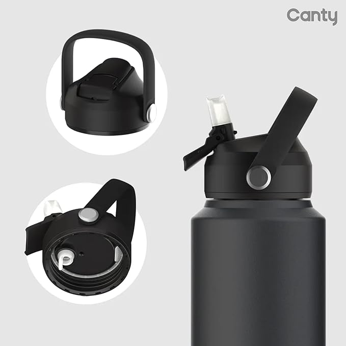Canty Stainless Steel Water Bottle with Straw, Anti-Slip Base and Giftable Full Colored Box, Great for Travel (Lavender, 24 Oz)