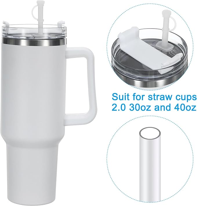 PATIKIL Silicone Spill Stopper for Straw Cup 1.0 40oz/ 30oz, Set of 3 Tumbler Accessories Including 1 Straw Cover Cap, 1 Square Spill Stopper and 1 Round Leak Stopper, Clear