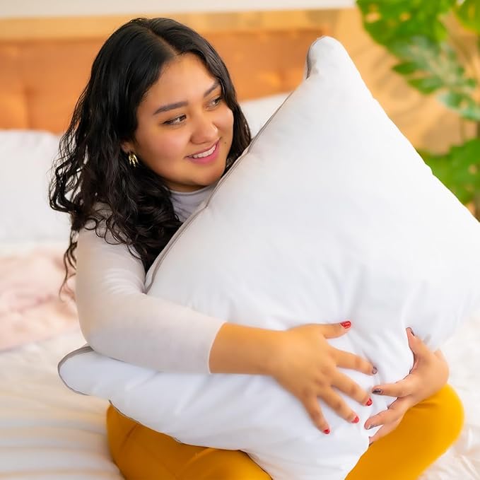 Set of 2 Bed Pillows for Sleeping King Size | Luxury Hotel Quality Gusseted Pillow | Premium Alternative Microfiber Filled | Pillow for Back, Stomach or Side Sleepers