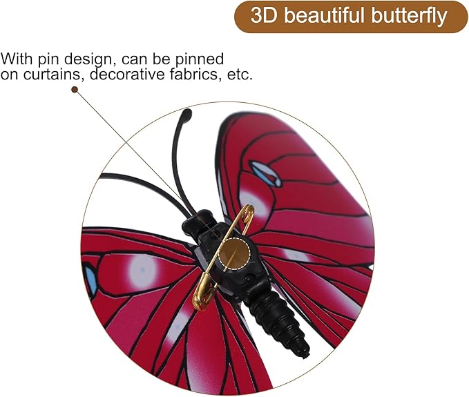 uxcell 120Pcs 3D Beautiful Butterfly Removable DIY Wall Stickers for Bedroom TV Background Decorations, Plum