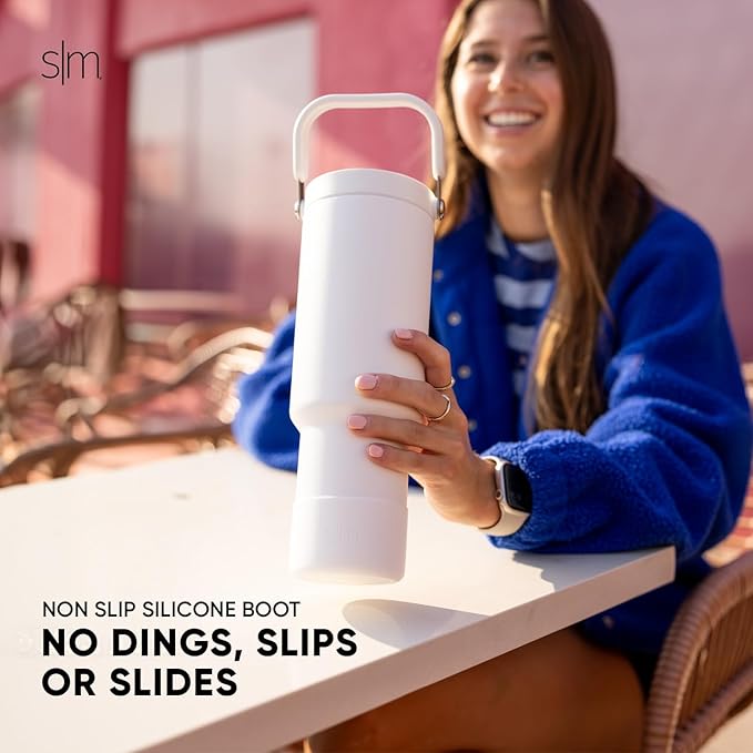 Simple Modern Trek Pivot | 40oz Flip Straw Tumbler with Handle | Water Bottle & Boot | Interchangeable Straw & Chug Lids | Insulated Stainless Steel Jug | Gym Sports Outdoors | Supersonic Blue