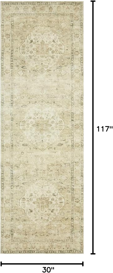 Loloi II Rosette Sand/Ivory 2'-6" x 9'-9" Runner Rug