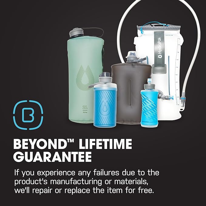 Hydrapak Flux - Collapsible Backpacking Water Bottle (1 Liter) - BPA Free, Ultra Light, Spill-Proof Twist Cap - Tahoe Blue
