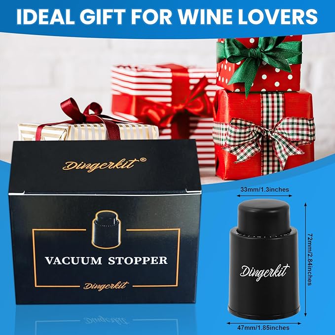 Wine Stopper, Vacuum Wine Bottle Stoppers for Wine Preservation System, Reusable hampagne Corks Stoppers with Time Scale Record for Wine Lovers.