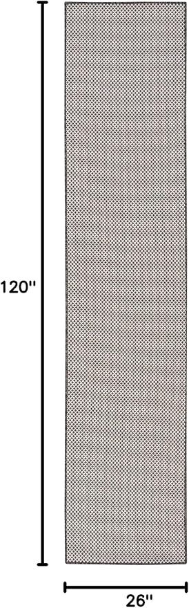 Nourison Courtyard 10' Runner Ivory Charcoal Fabric Modern Area Rug (10' Runner)