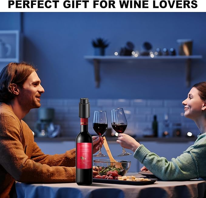 Wine Bottle Stoppers，2-in-1 Vacuum Wine Stopper，Reusable Wine Savers, Wine Preserver Vacuum Pump Corks Keep Wine Really Fresh, Best Gift for Wine Lovers for Christmas Gifts (2Pack)
