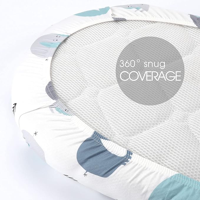 Stretchy Ultra Soft Fitted Bassinet Sheets 2 Pack, Universal Fitted Sheets for Rectangle, Oval, or Hourglass Bassinet Mattresses or Changing Pads, Cute Elephant Baby Sheets for Boy and Girl