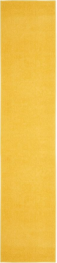 Nourison Essentials Solid Indoor/Outdoor Yellow 2'2" x 18 Area Rug, Easy Cleaning, Non Shedding, Bed Room, Living Room, Dining Room, Deck, Patio, Backyard (2x18)