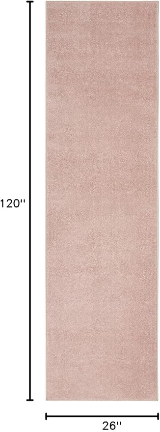 Nourison Essentials Indoor/Outdoor Pink 2'2" x 10' Area Rug, Easy Cleaning, Non Shedding, Bed Room, Living Room, Dining Room, Backyard, Deck, Patio (2x10)