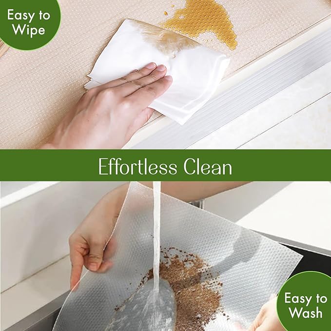 EVALAND 12 INCHES x 20 FEET (236 Inches) Non-Slip Shelf Liner, EVA Kitchen Liner, Non-Adhesive Liner, Original Smooth Shelf Liner, Durable Strong Grip Liner, Stain-Proof Shelf, Drawer, Cabinet Liner