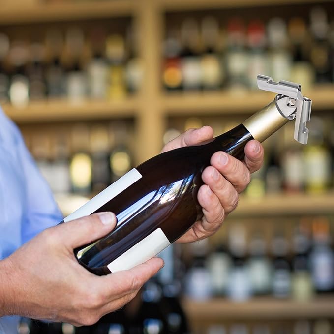 Uenhoy 6 Pack Champagne Stoppers Stainless Steel Wine Bottle Stopper with Food Grade Silicone, Bottle Plug Sealer, Reusable Champagne Cork, Bubble Retaining Saver for Champagne Prosecco Cava