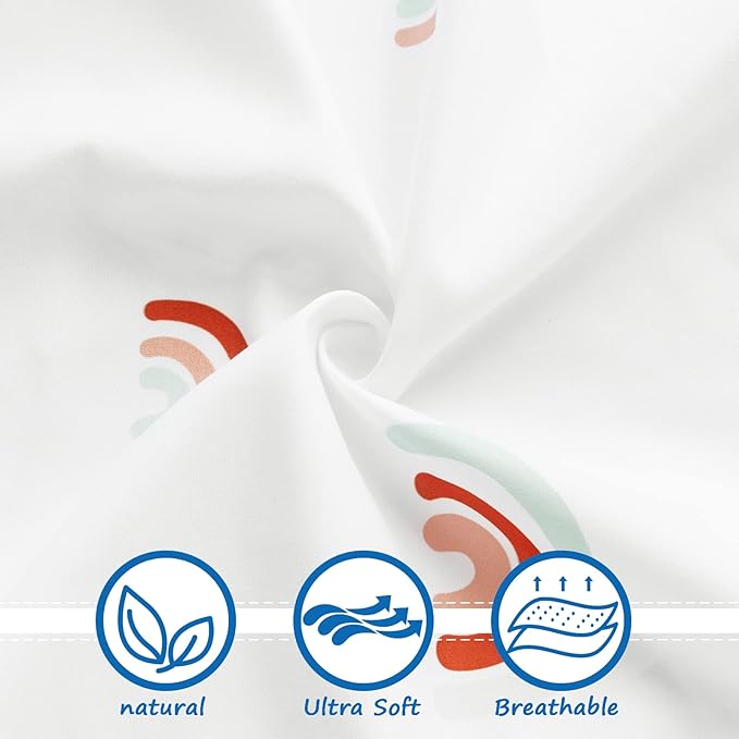 Bedside Sleeper Bassinet Sheets to Fit Mika Micky, Baby Delight, Dream On Me, AMKE, Milliard, MiClassic Bassinet, 2 Pack Soft Breathable Rainbow Rectangle Bassinet Sheet(34"x 21"x 5") for Boys Girls