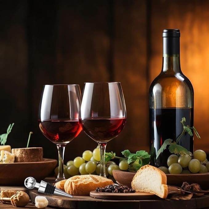 Wine Stoppers for Wine Bottles,4-Pack Silicone Wine Stopper,Reusable Wine Bottle Stopper For Beverage,Applicable to Gifts,Bar,Camping,Party,Wedding etc (4)