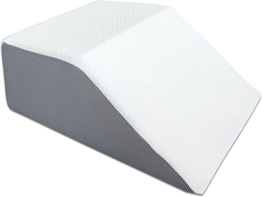 21-Inch Mattress System Pillow High-Density Rest Elevating Wedge, Relieves and Recovers Foot and Ankle Injury, Leg, Hip and Knee Pain, Multi-Purpose, Full Foam Top, White