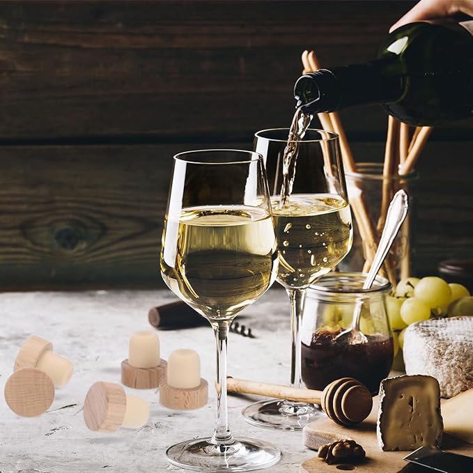 uxcell 12 Pcs Wine Bottle Corks, T-shaped Stopper Cork, Reusable Wine Corks Wooden and Rubber Wine Stoppers Bottle Stoppers Sealing Bottle Stopper for Beer Bottles