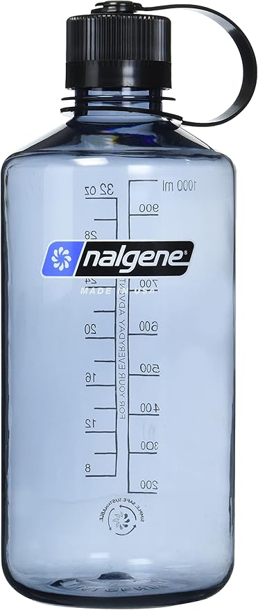 Nalgene Sustain Tritan BPA-Free Water Bottles Made with 50% Recycled Plastic Waste | 48 OZ Wide Mouth & 32 OZ Narrow Mouth, Grey
