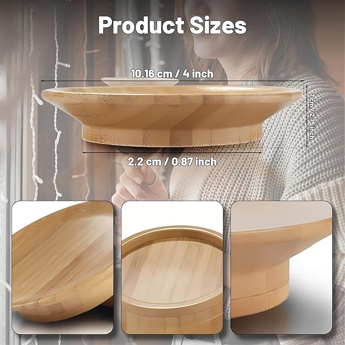 Wine Glass Charcuterie Topper, 8Pcs Charcuterie Wine Toppers, Wine Glass Charcuterie Board Topper, Bamboo Dessert Plates for Family Restaurants Bars (8 Pack)