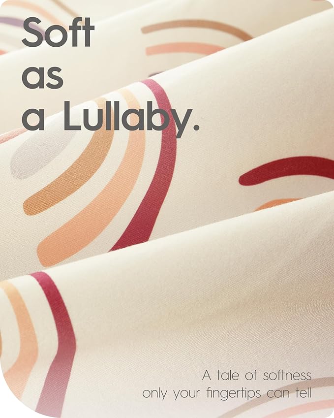 Pack N Play Sheets Fitted, TotBasic Ultra Soft Boho Rainbow Mini Crib Sheets, Premium Jersey Knit Pack and Play Sheets, Stretchy Neutral Play Yard Sheets for Pack and Play Mattress, 2 Pack