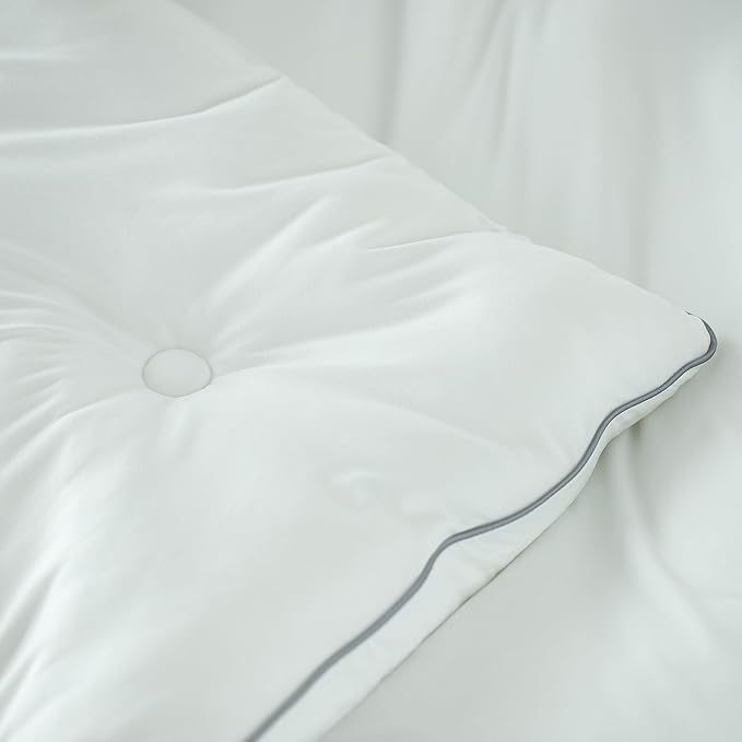 KASENTEX Super Duper Soft 96x106in Lightweight Jersey Knit California King Comforter Set, Buttery Smooth Bedding Sets, Oversized Duvet Insert 3 Piece, 2 Pillowcases, Wedding Plain White