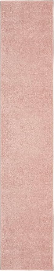 Nourison Essentials Solid Indoor/Outdoor Pink 2'2" x 20 Area Rug, Easy Cleaning, Non Shedding, Bed Room, Living Room, Dining Room, Deck, Patio, Backyard (2x20)