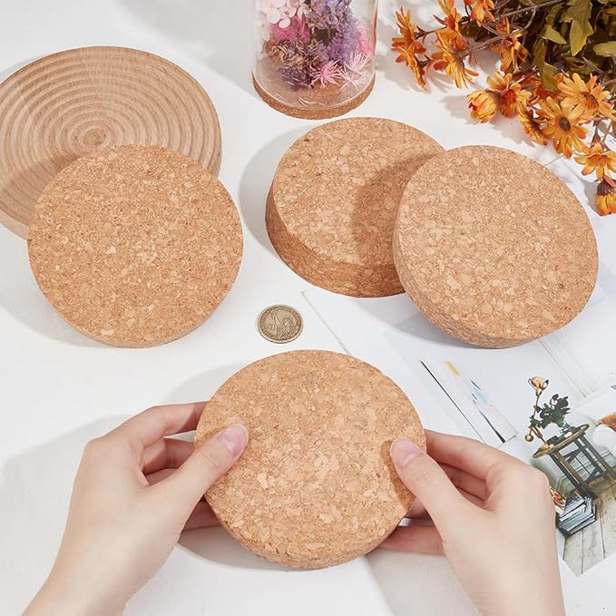 OLYCRAFT 4 Pcs Large Cork Stoppers Tapered Cork Plugs Wood Corks Lids Bottle Lids Cork Stoppers 4.4~4.8 inch Wine Bottle Stoppers Wood Jar Cork for Kitchen Wedding Favor Canning - 2.5cm Thick