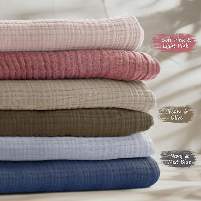 Baby Muslin Crib Sheets - Toddler Cotton Fitted Crib Sheets Neutral for Boys and Girls 2Pack