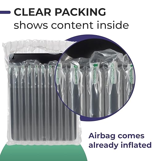 IDL Packaging Inflated 12" Laptop and Tablet Protective Bags, Self Sealed, Pack of 5 - Reusable Air Column Bags for Packing, Travel and Shipping - Durable Case for Laptops and Tablets