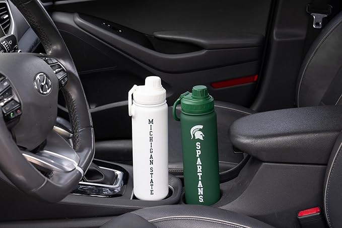 Michigan State Spartans Water Bottle - Green Double Walled Stainless Steel 24 oz Keeps Drinks Cold or Hot