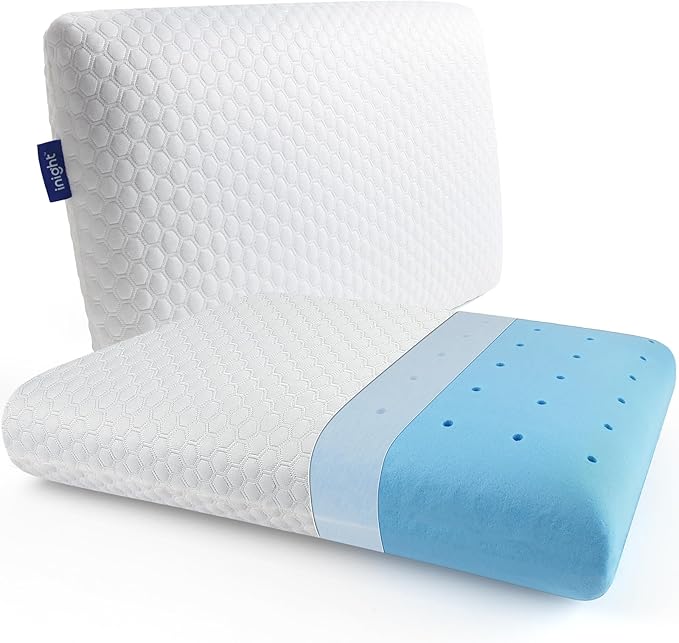 inight Memory Foam Pillows, Standard Pillows Set of 2, Foam Pillows for Sleeping, Bed Pillows for Back Sleeper & Side Sleeper Pillow, Memory Foam Pillows 2 Pack, Oeko-TEX & CertiPUR-US Certified