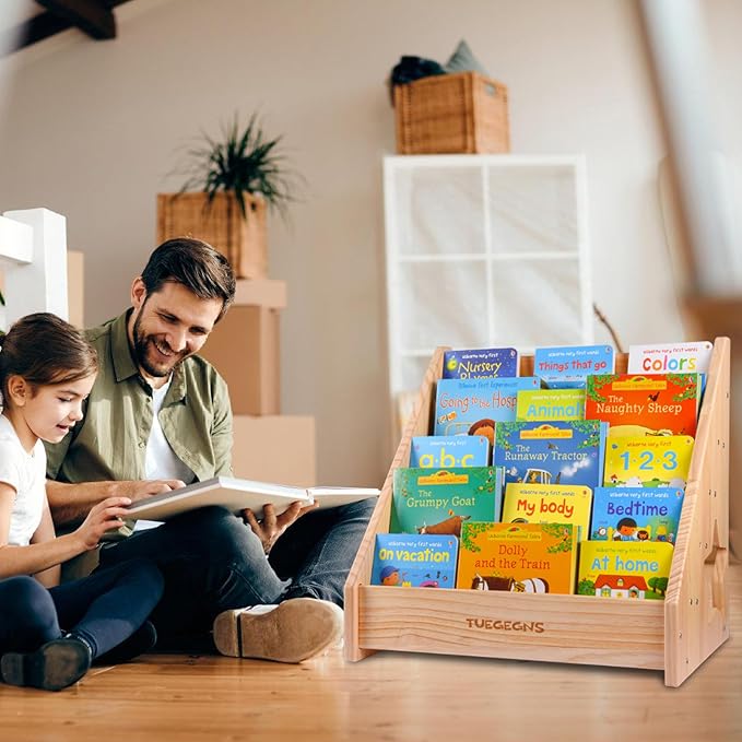Montessori Bookshelf,Toddler Bookshelf for Kids,Organize Your Little One's Reading Adventure with Our Kids Bookshelf - Perfect for Kids!(Wood)