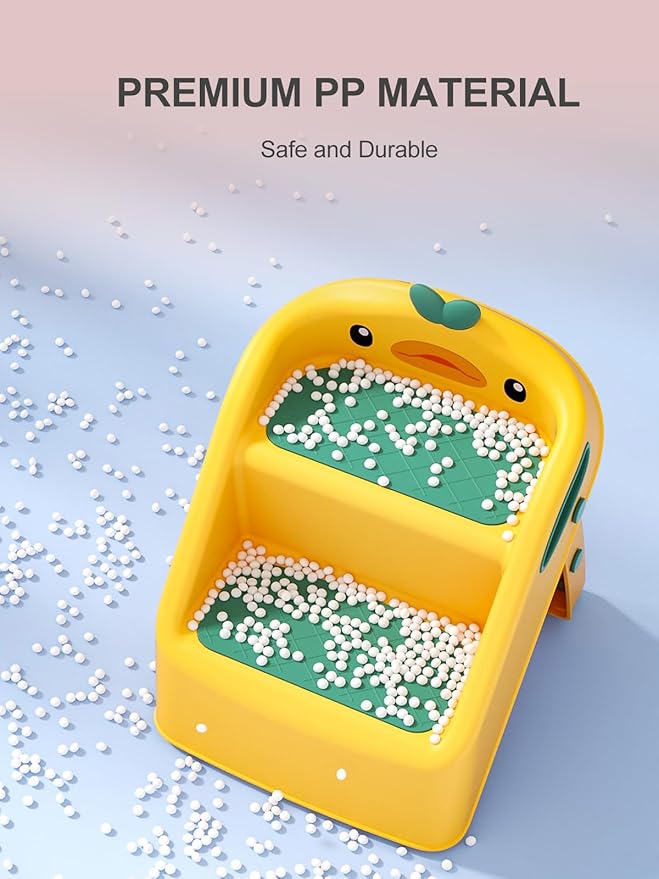 Toddler Step Stool Folding, Yellow, 2 Step Stool for Kids Bathroom Sink Potty Toilet, Gift to Give Stepping Stool for Todders 1-3, 11" 2 Steps & 4" Child Back Support, Easy to Use & Carry & Wash