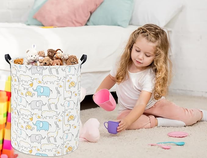 Animal Baby Laundry Basket Baby Hamper Kids Toy Storage Bin for Boys Room Decor Baby Nursery Hamper Gift Baskets for Bedroom Bathroom(Animal)
