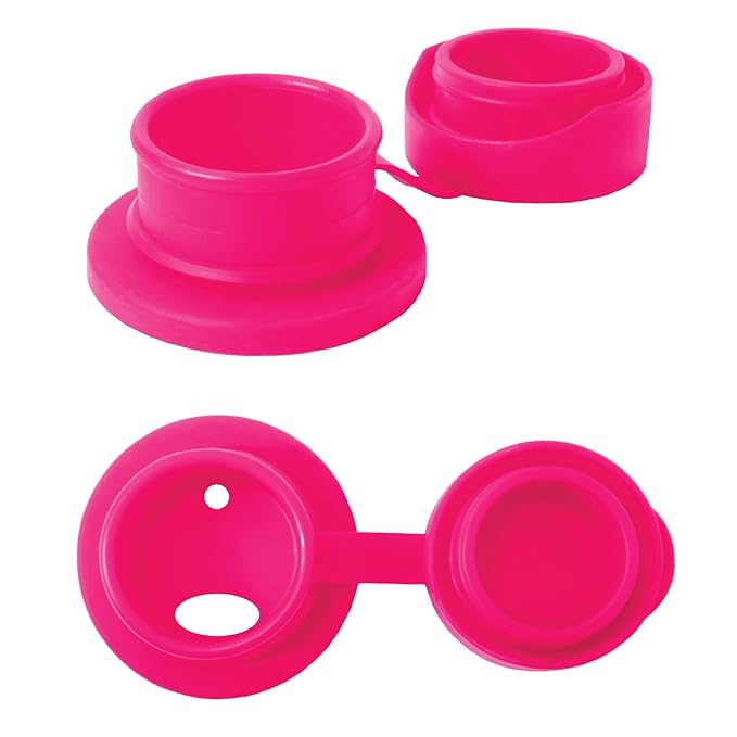 Pura Sport Big Mouth Silicone Sport Top Lid - Plastic-Free, Spill-Leak Proof, Medical-Grade, Fits All Bottle - Pink