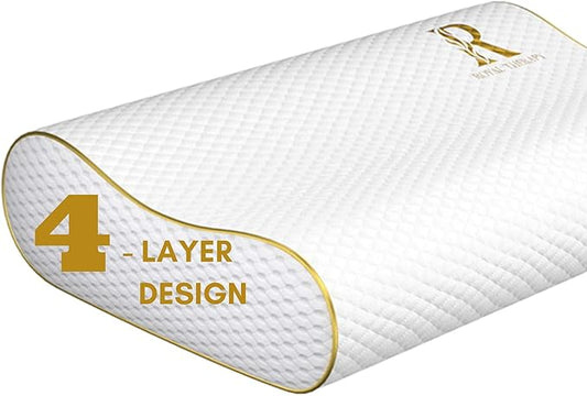Memory Foam Pillows, Cervical Pillow, 4-Layer King, Contour Pillow, Side Sleeper Pillow, Orthopedic Pillow, Neck Support Pillow, Pillow for Neck Pain, Pillow for Side Sleepers, CertiPUR-US