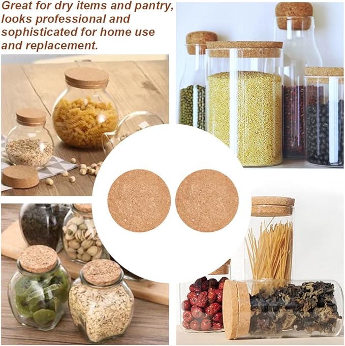 OLYCRAFT 6 Pcs Large Cork Stoppers Tapered Cork Plugs Wood Corks Lids Bottle Lids Cork Stoppers3.6 inch Wine Bottle Stoppers Wood Jar Cork for Kitchen Wedding Favor Canning - 2cm Thick