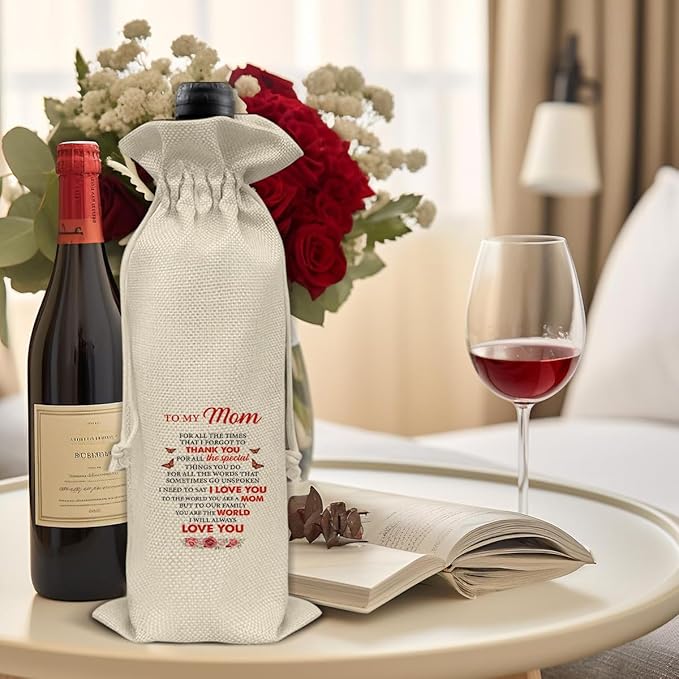 Mom Gifts Wine Bag Thank You Gift for Mom Birthday Mother's Day Mom Appreciation Wine Gift Bag