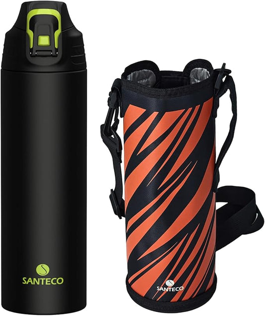 Insulated Sports Water Bottle, Stainless Steel Water Bottles with Locking Flip Top Lid, Insulated Bottle with Double-Wall Vacuum Insulation for Fitness and Outdoor Enthusiasts