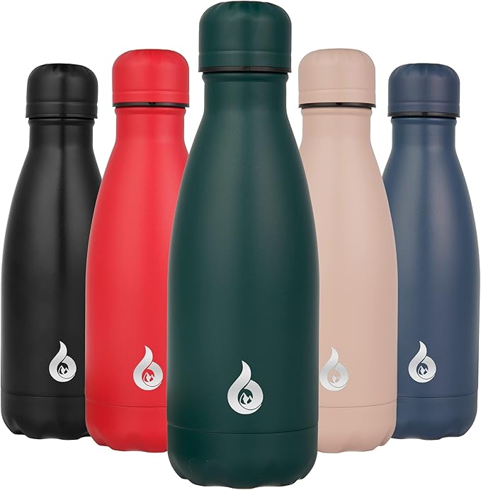 BJPKPK 12oz Stainless Steel Water Bottles Insulated Water Bottle Travel Sports Water Bottles,Army Green